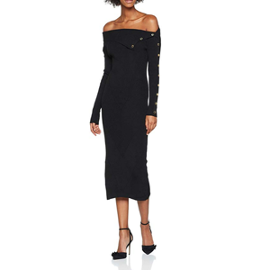 Guess dámské černé úpletové šaty - XS (JBLK)